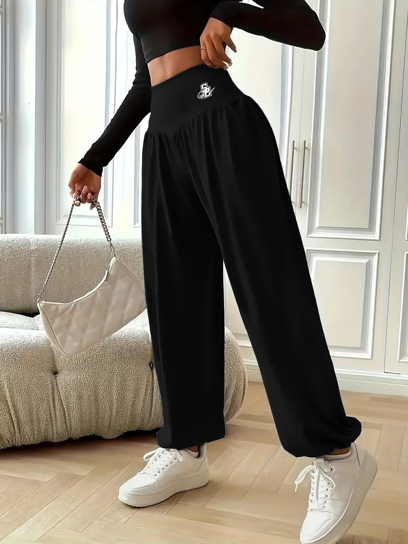 High Waist Lantern Pants for Women Tummy Control Yoga Waist Lounge Pants,Elastic Stretch Casual Workout Daily Wear