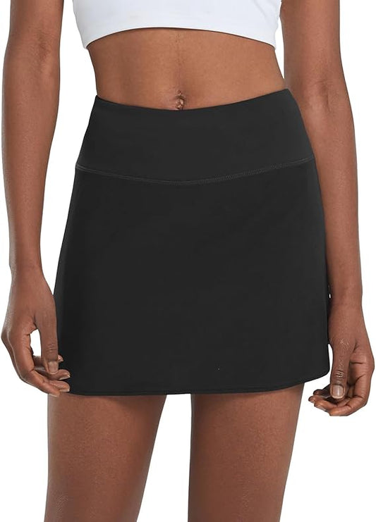 Women's High Waist Tennis Skirt with Zipper Pocket Moisture-Wicking Pleated Athletic Skirt for Women, Built-in Shorts for Running,Yoga,Gym