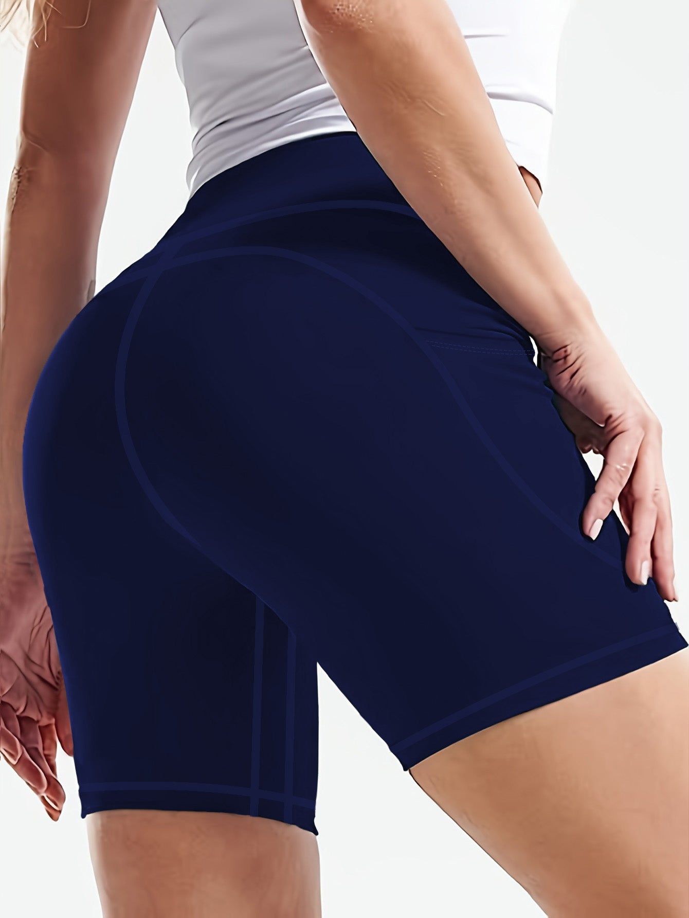 High-Waisted Yoga Shorts with Phone Pocket Women's Workout Shorts 10 Inch Inseam Moisture-Wicking Fabric Tummy Control Fitness Shorts for Running Gym Pilates