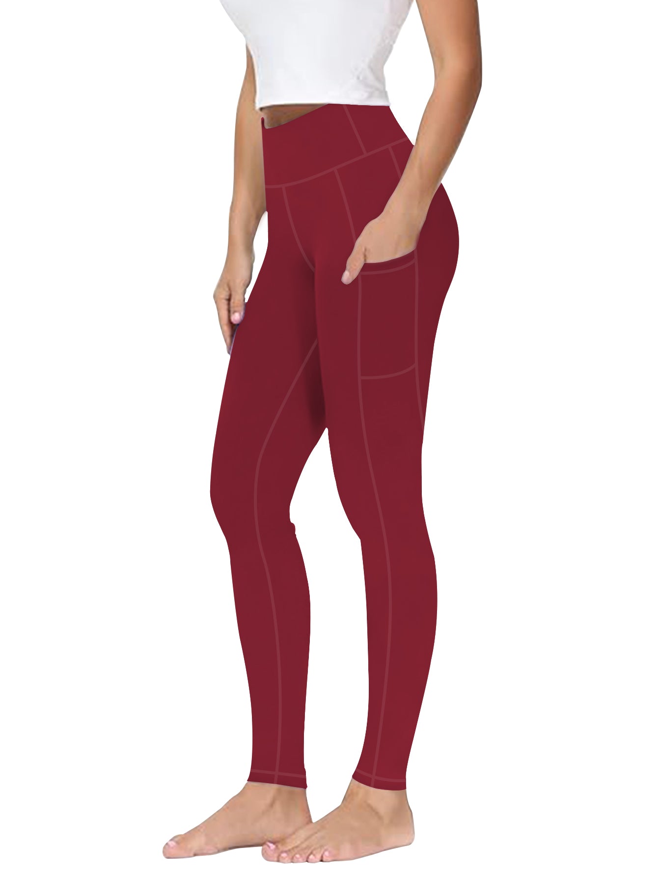 Plus Size High-Waist Yoga Pants with Pockets Stretchy Workout Leggings for Women 0XL-5XL Ideal for Curvy Figures Yoga Gym Everyday Comfort