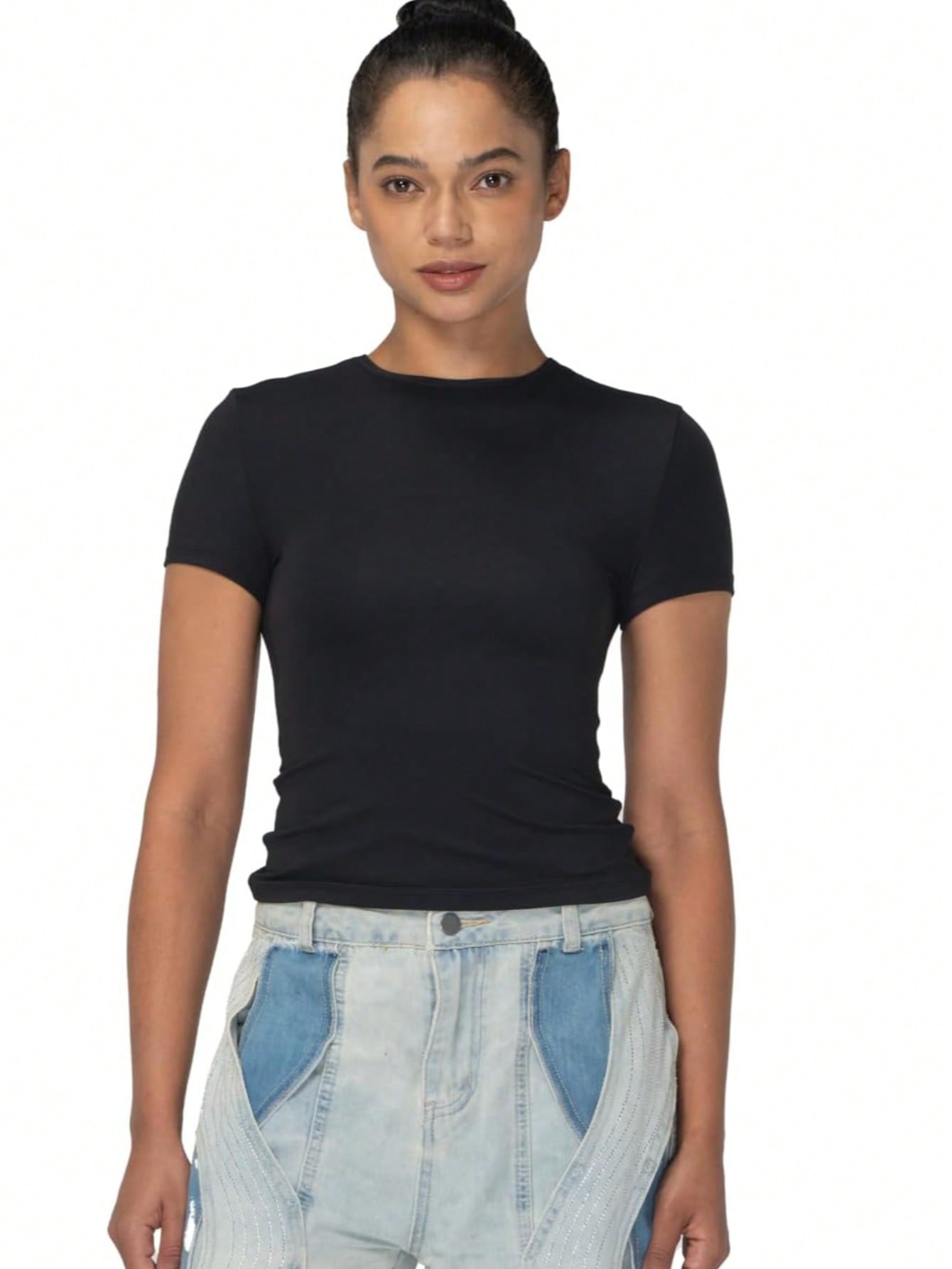 Women's Stretch T-Shirt High Elasticity Soft Breathable Tee Moisture-Wicking Workout Daily Wear