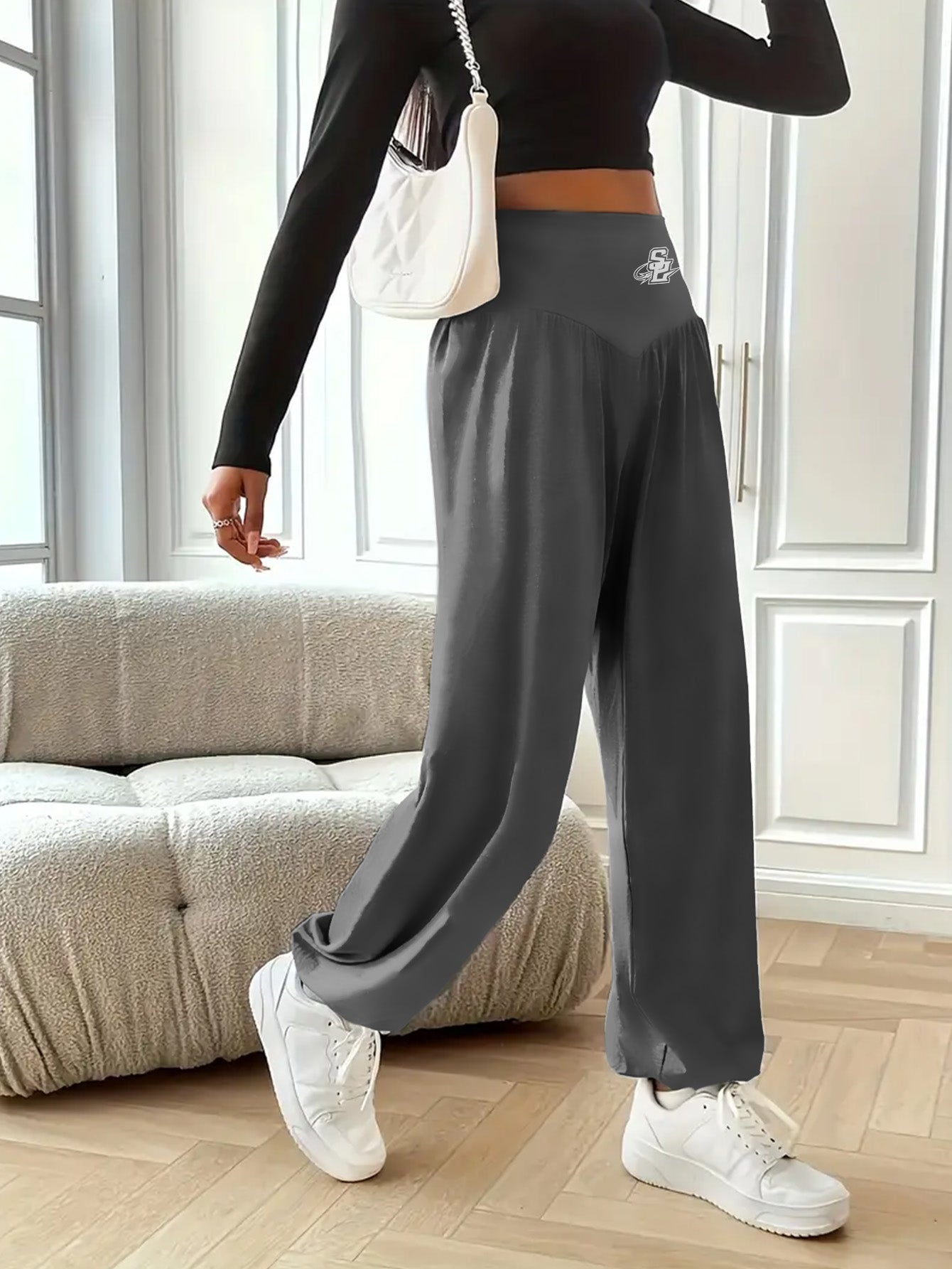 High Waist Lantern Pants for Women Tummy Control Yoga Waist Lounge Pants,Elastic Stretch Casual Workout Daily Wear