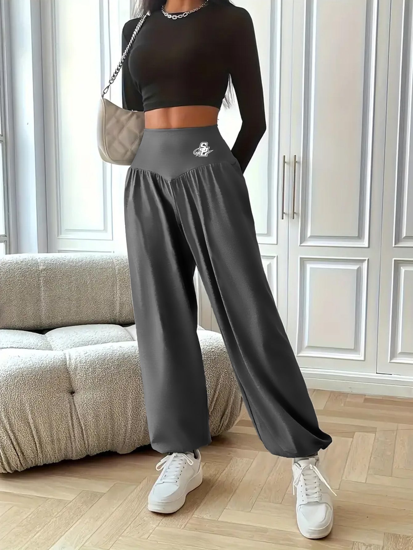 High Waist Lantern Pants for Women Tummy Control Yoga Waist Lounge Pants,Elastic Stretch Casual Workout Daily Wear