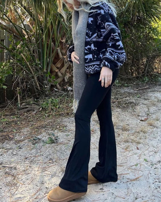 34'' Women's Cross Waist Flared Leggings