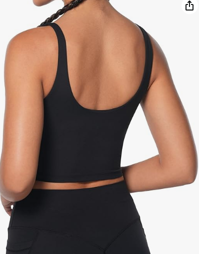 Women's Workout Sports Bra Deep V-Neck High Support Slim-Fit Moisture-Wicking for Running Yoga Gym