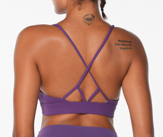 Women's Deep V Cross Back Sports Bra High Support Moisture Wicking Workout Top Yoga Gym Running