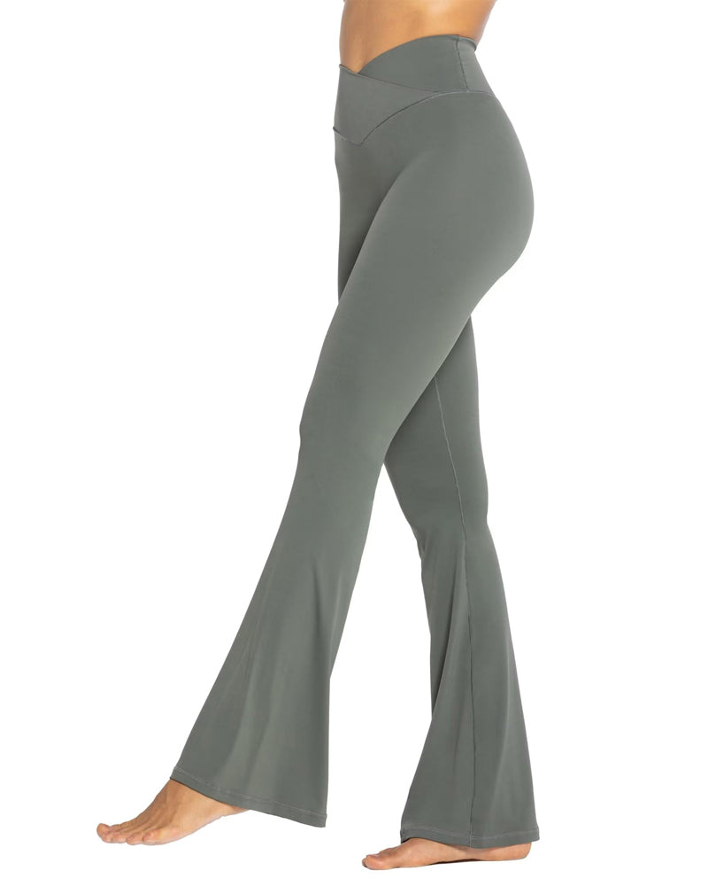 34'' Women's Cross Waist Flared Leggings