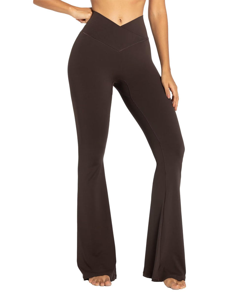 34'' Women's Cross Waist Flared Leggings