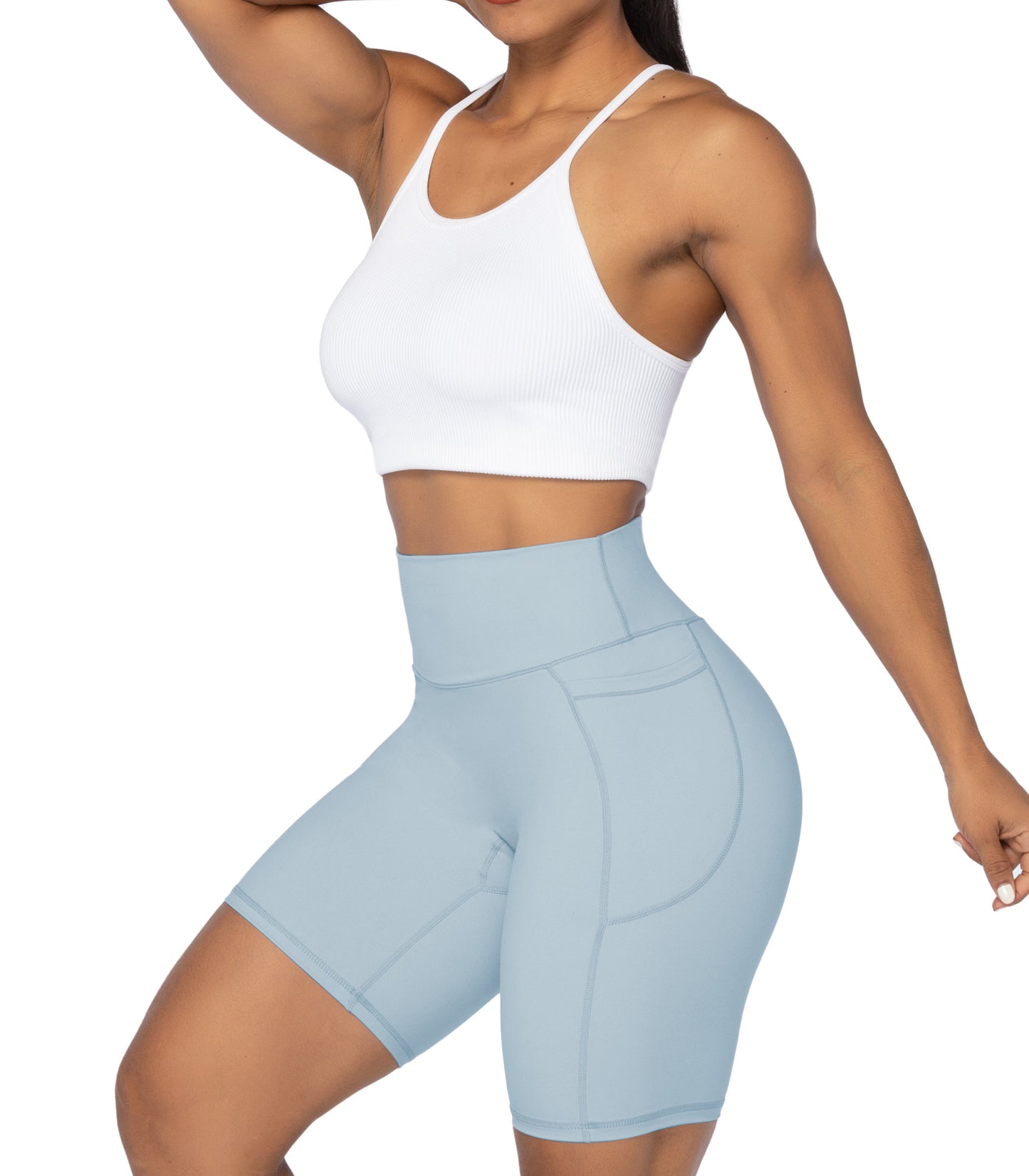 8" Biker Shorts for Women with Pockets