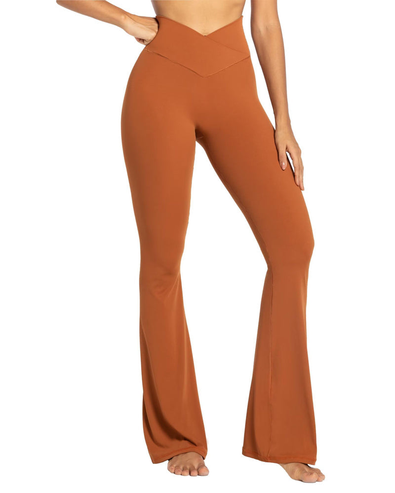 34'' Women's Cross Waist Flared Leggings