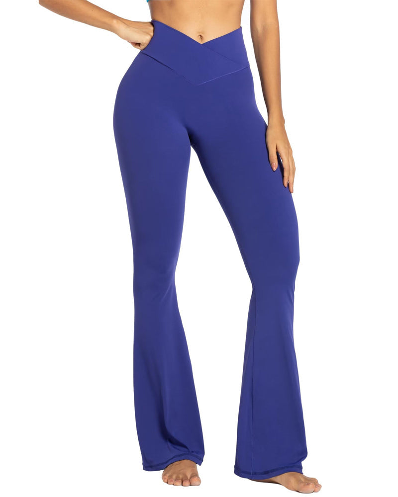 34'' Women's Cross Waist Flared Leggings