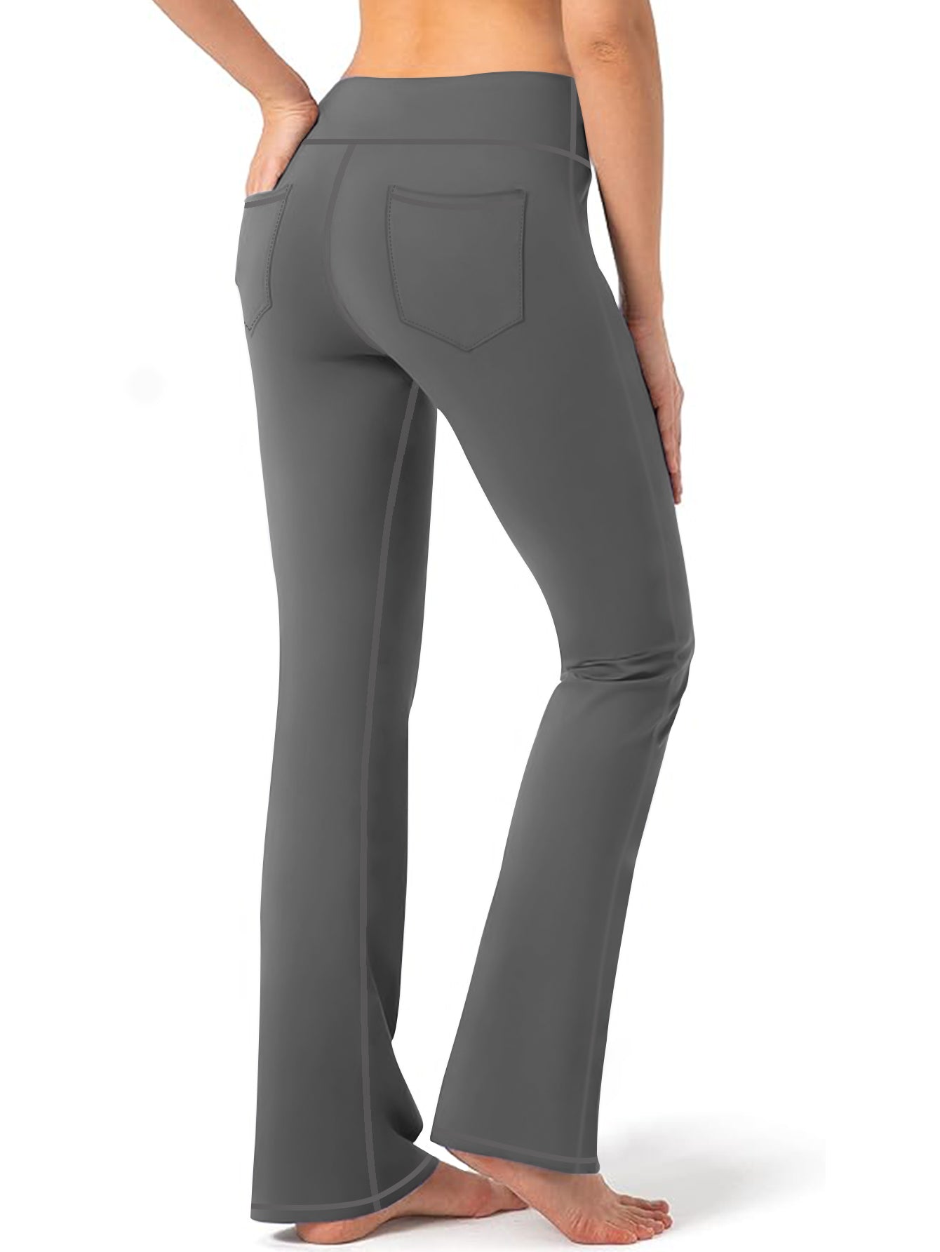 High-Waisted Yoga Bootcut Pants with Side Pocket Stretchy Women's Workout Leggings Comfortable & Flexible for Gym,Running,Yoga Sizes S-5XL
