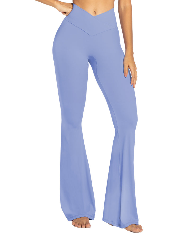 34'' Women's Cross Waist Flared Leggings