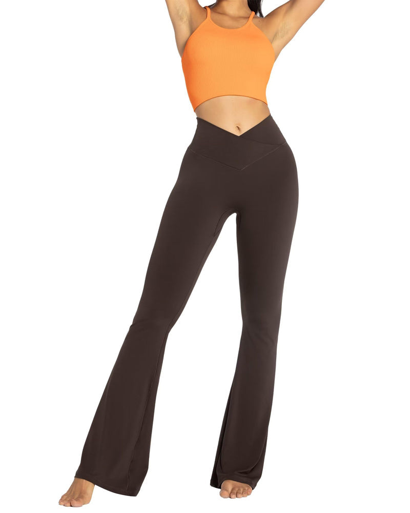 34'' Women's Cross Waist Flared Leggings