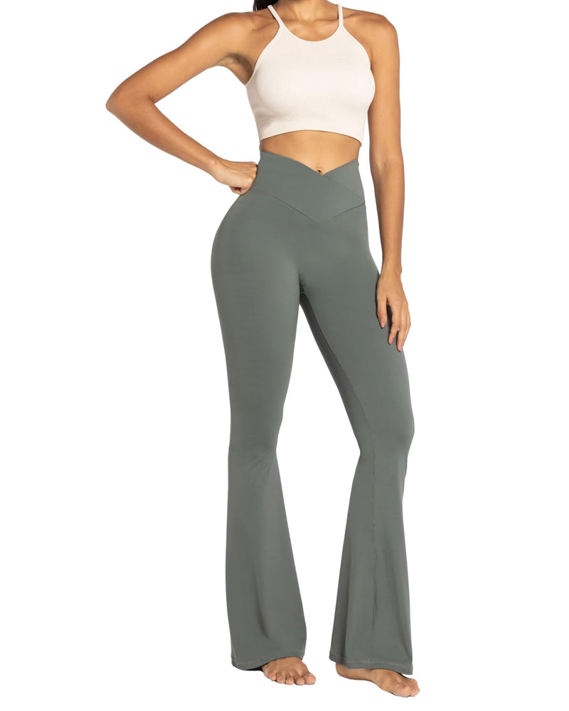34'' Women's Cross Waist Flared Leggings