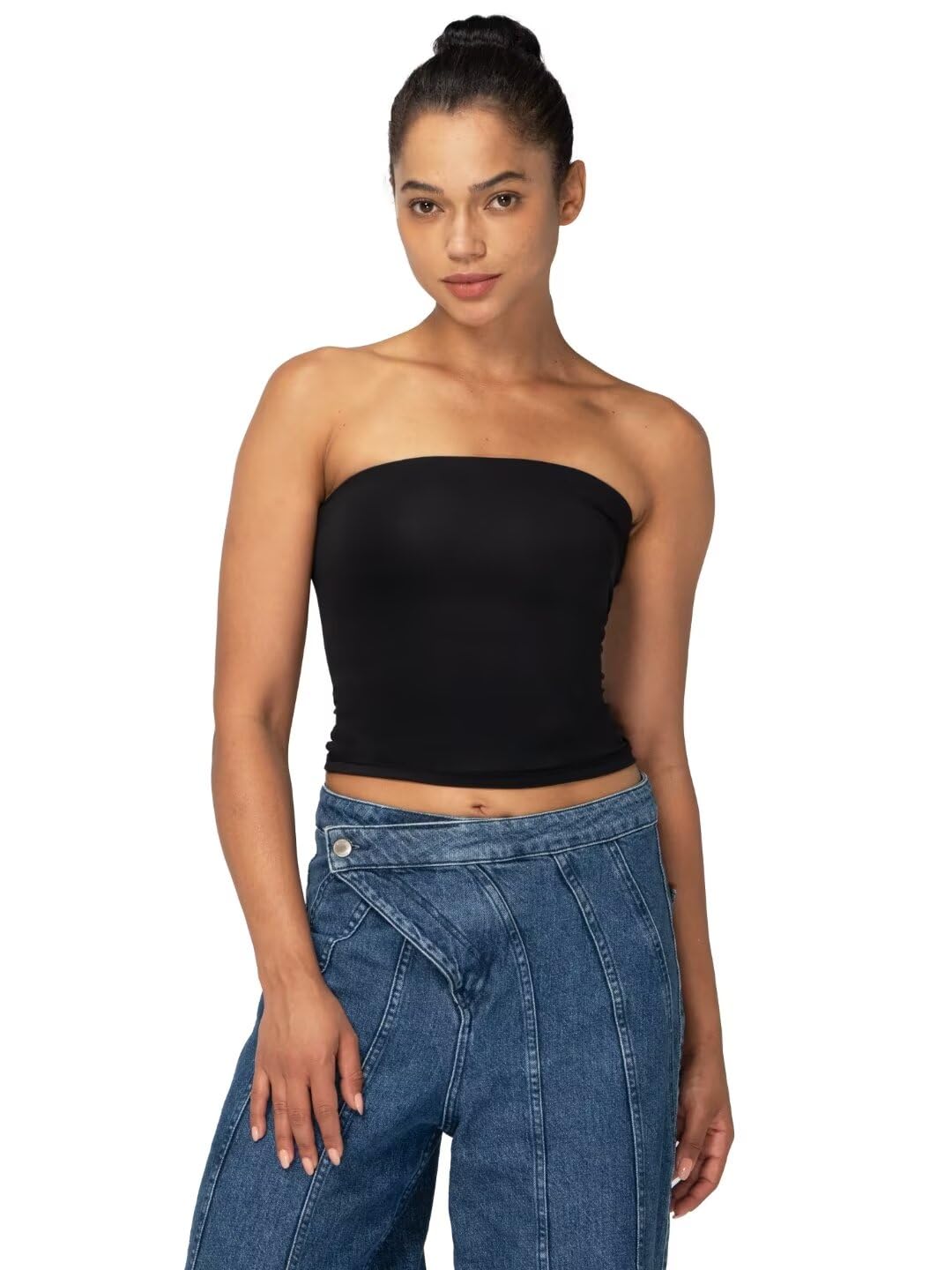 Women's Tank Top Non-Slip Strapless High Elasticity Workout Daily Wear Breathable Activewear