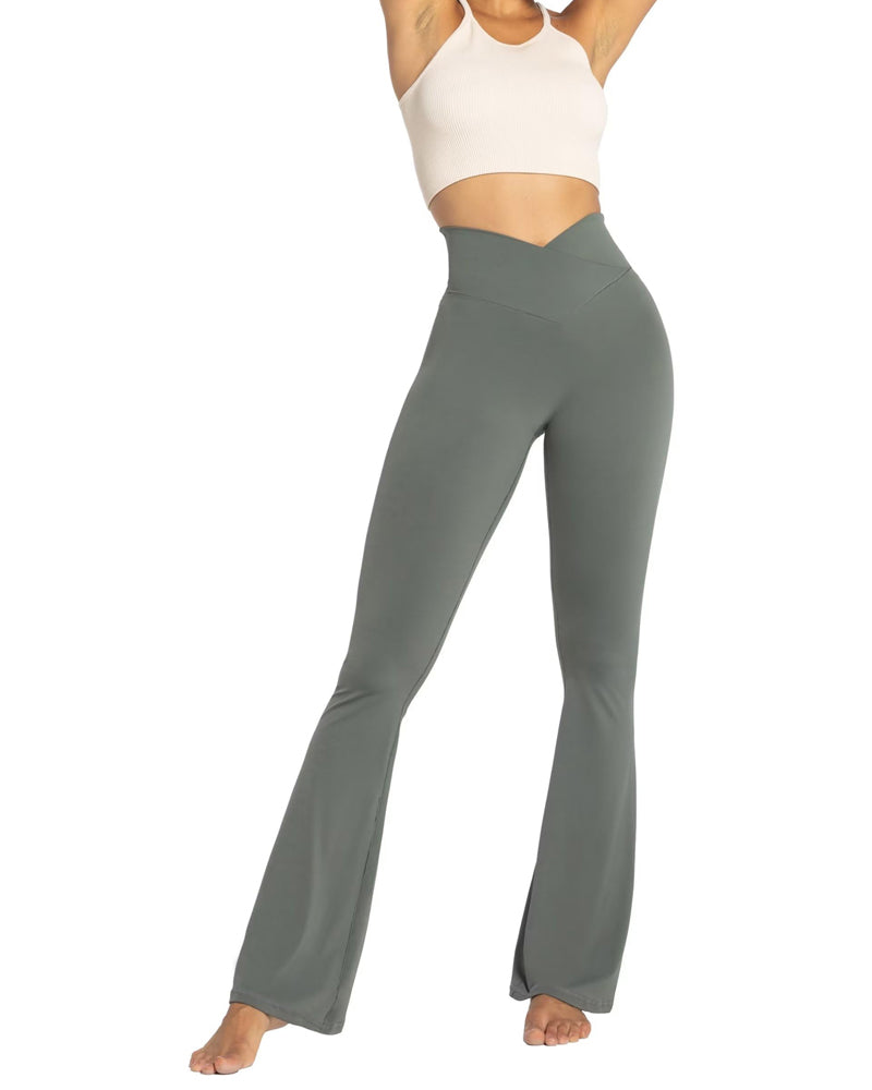 34'' Women's Cross Waist Flared Leggings