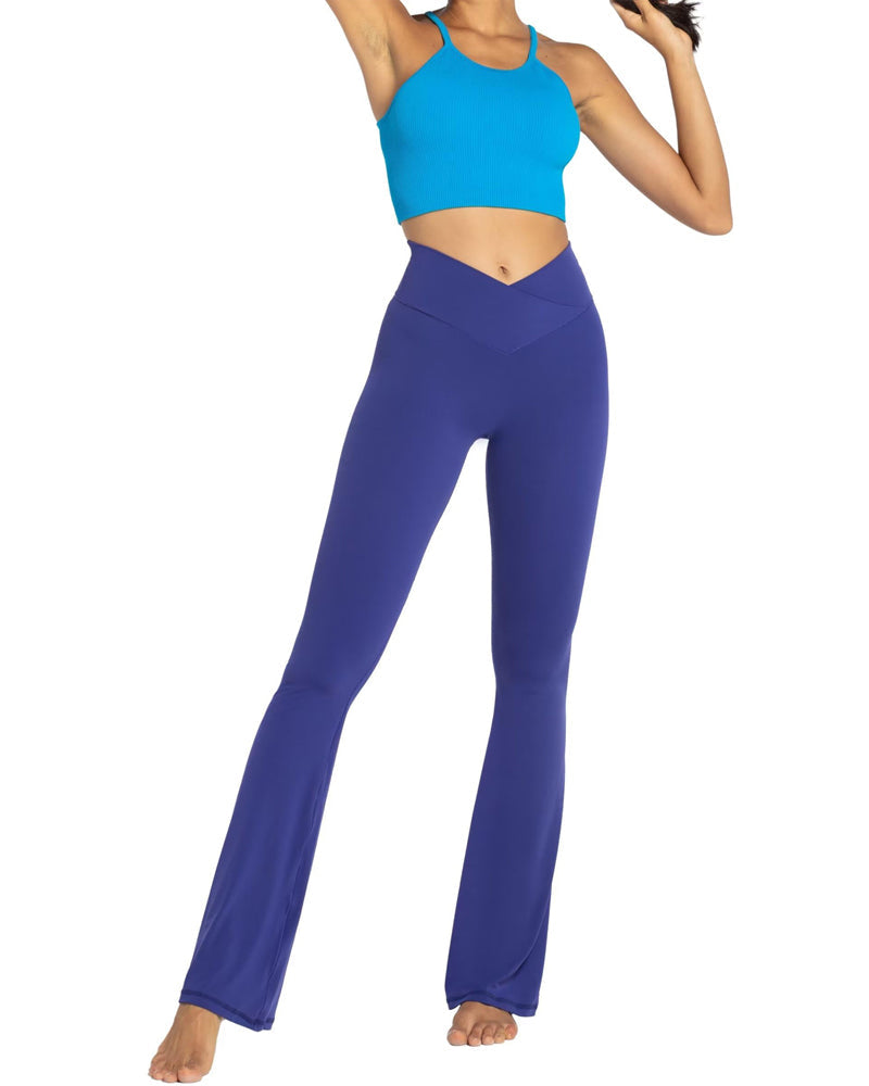 34'' Women's Cross Waist Flared Leggings