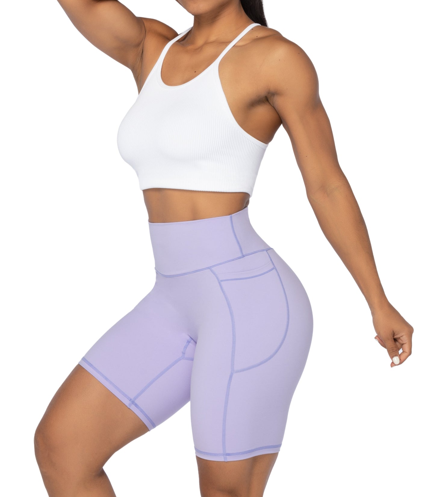 8" Biker Shorts for Women with Pockets