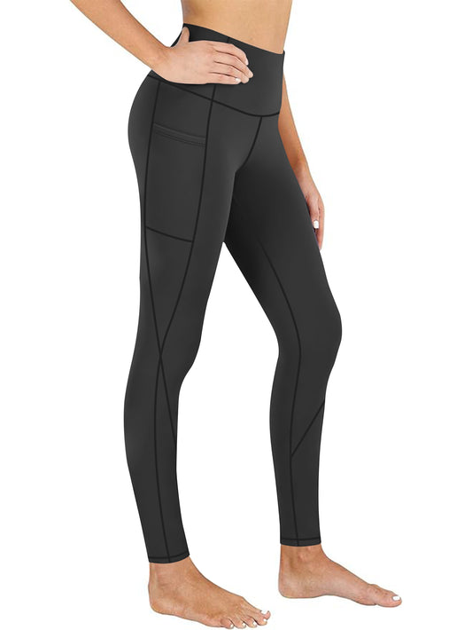 Plus-Size High-Waisted Yoga Pants for Women with X-Band Tummy Control Side Pockets Moisture-Wicking Workout Leggings 0XL-5XL Inclusive