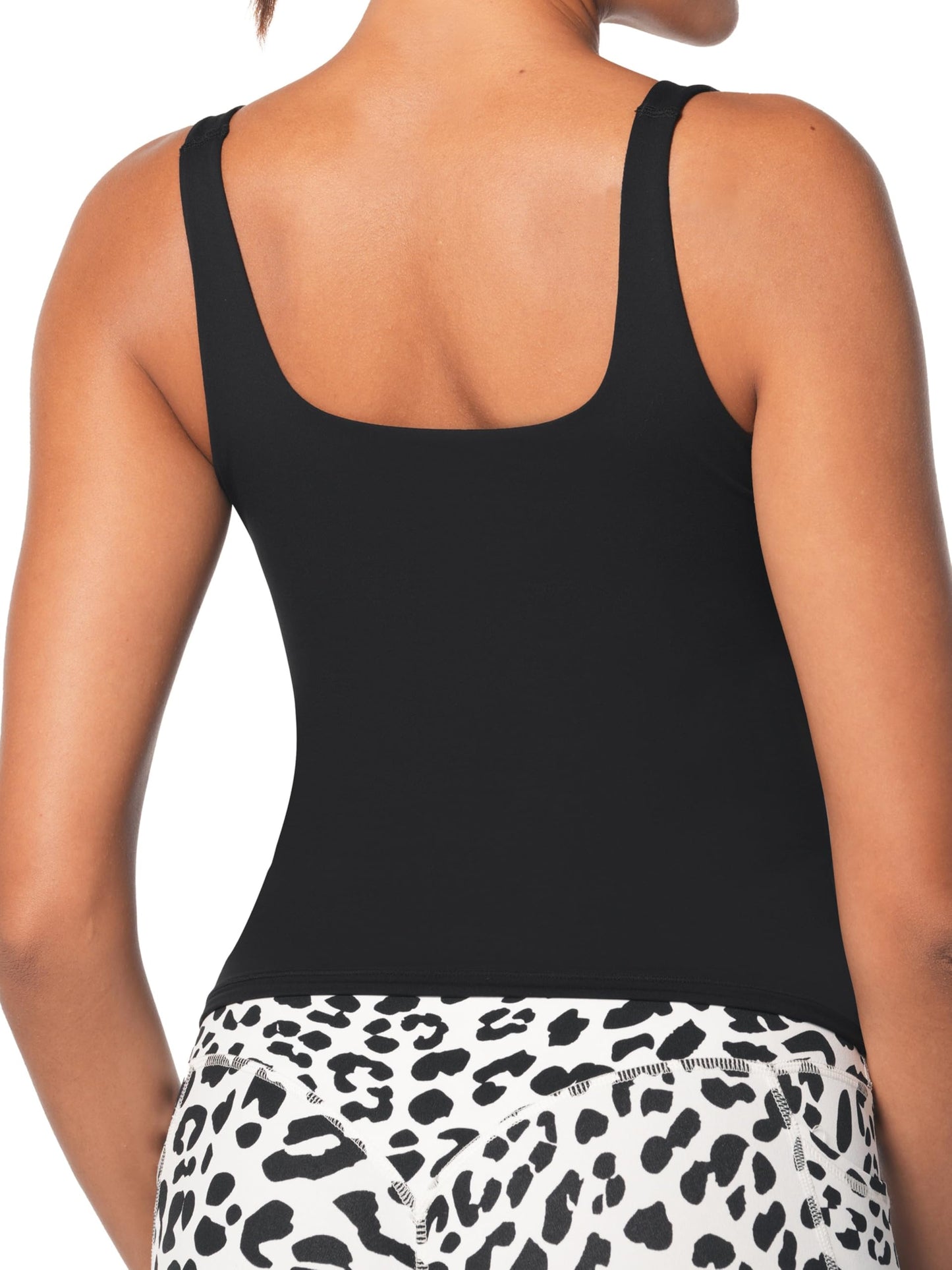 omen's Square Neck Tank Top High Elasticity Workout Tops Moisture-Wicking Breathable Stretch Camisole for Summer