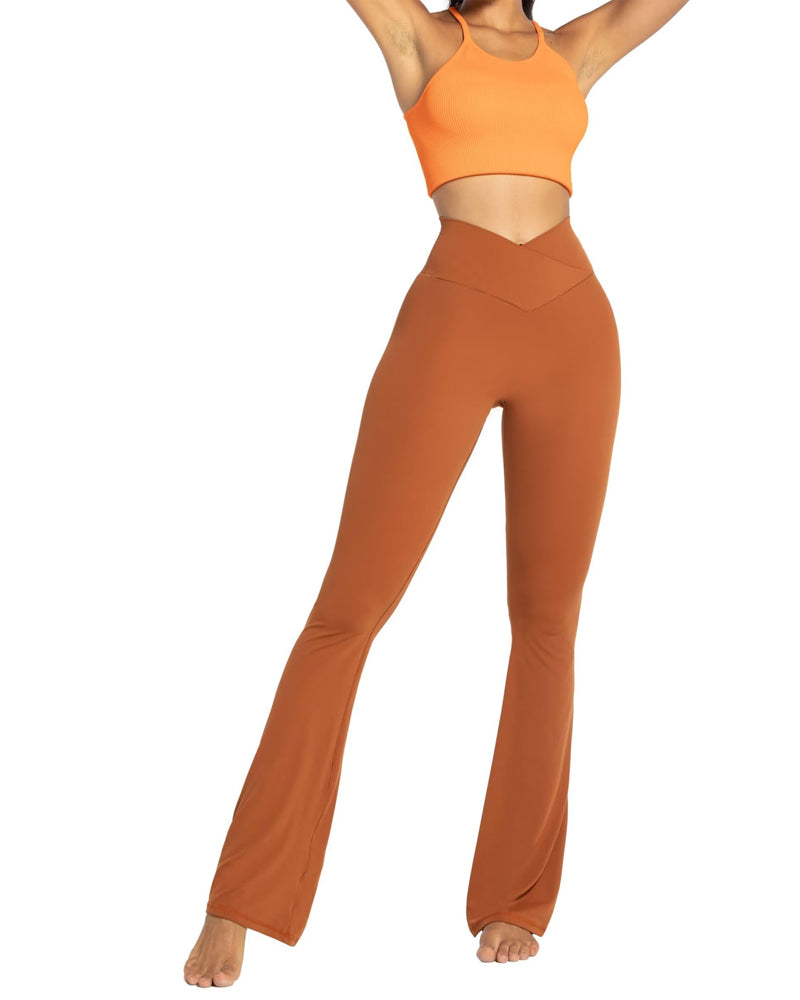 34'' Women's Cross Waist Flared Leggings