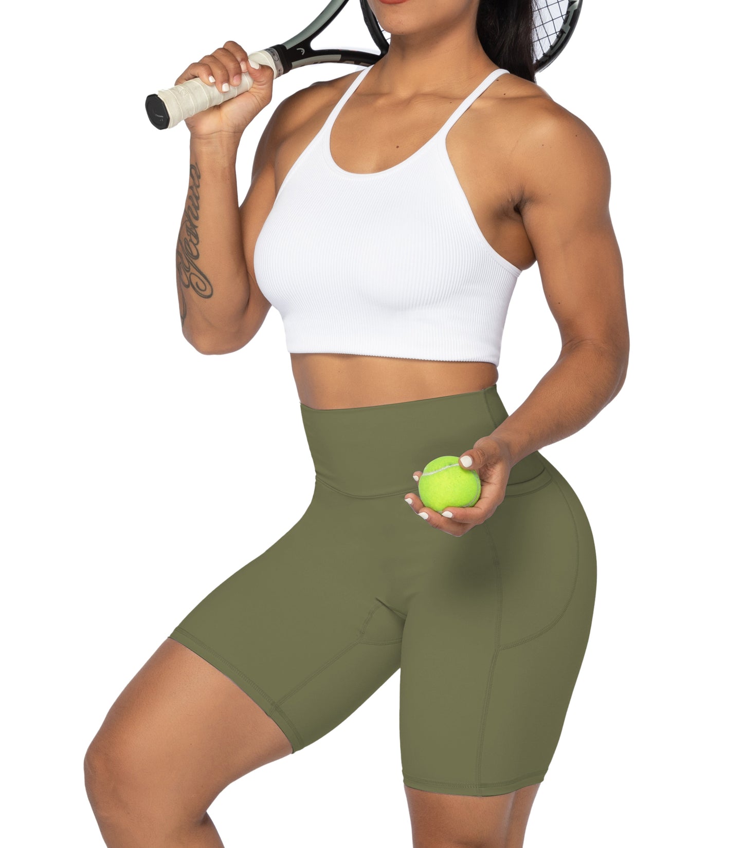 8" Biker Shorts for Women with Pockets