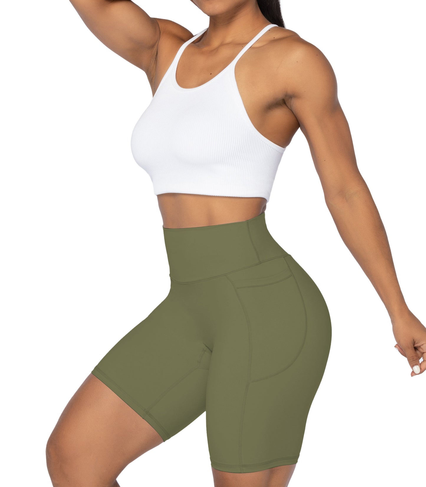8" Biker Shorts for Women with Pockets