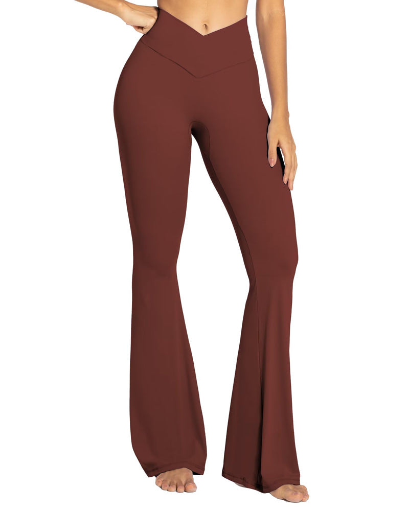 34'' Women's Cross Waist Flared Leggings