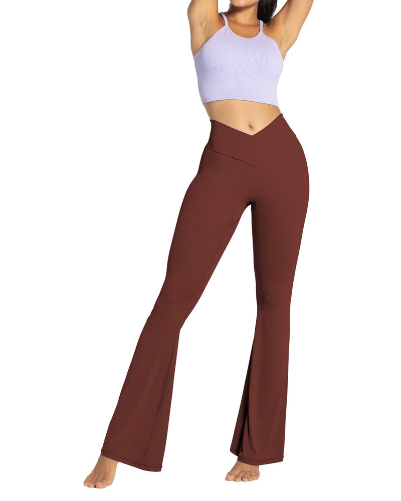 34'' Women's Cross Waist Flared Leggings