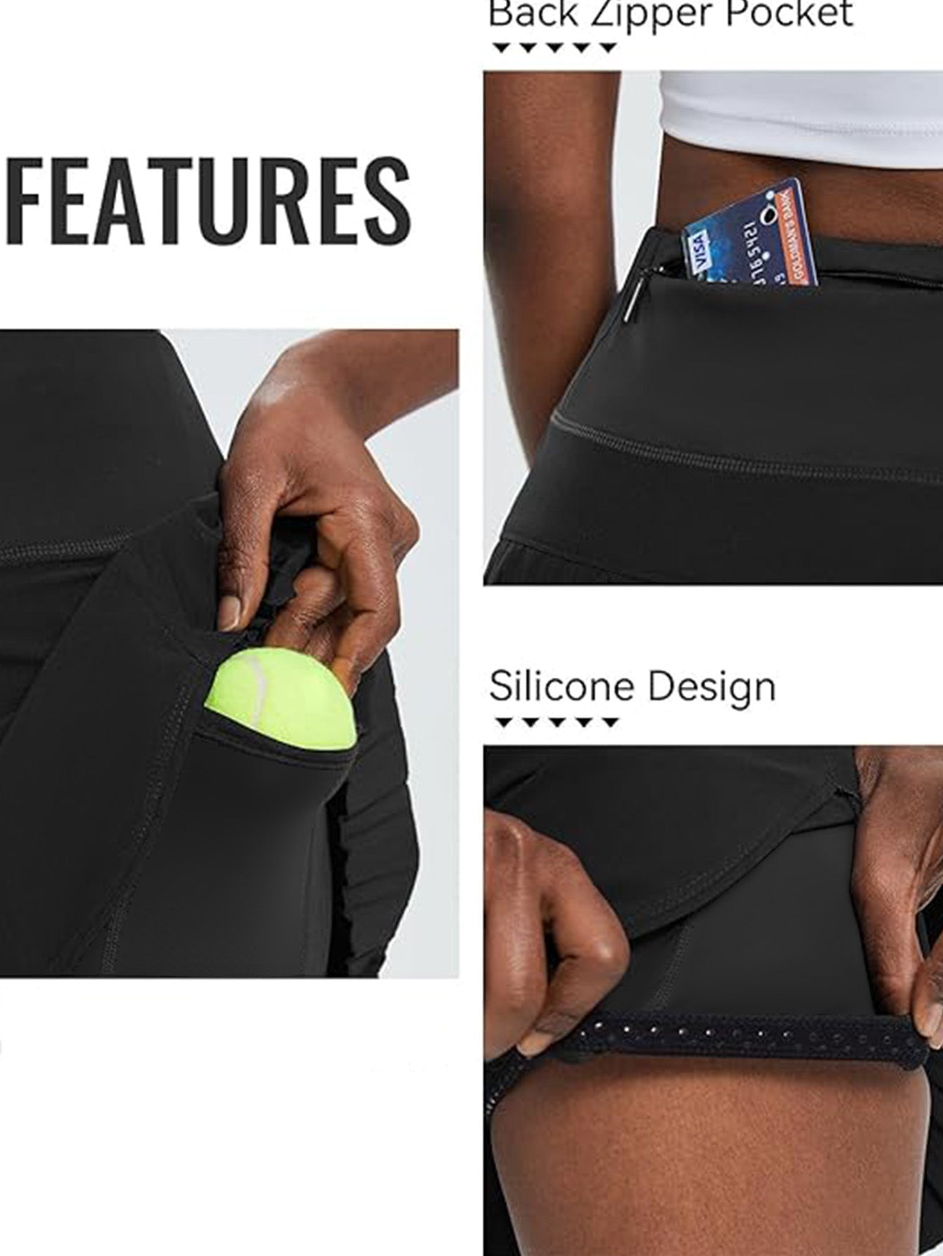 Women's High Waist Tennis Skirt with Zipper Pocket Moisture-Wicking Pleated Athletic Skirt for Women, Built-in Shorts for Running,Yoga,Gym