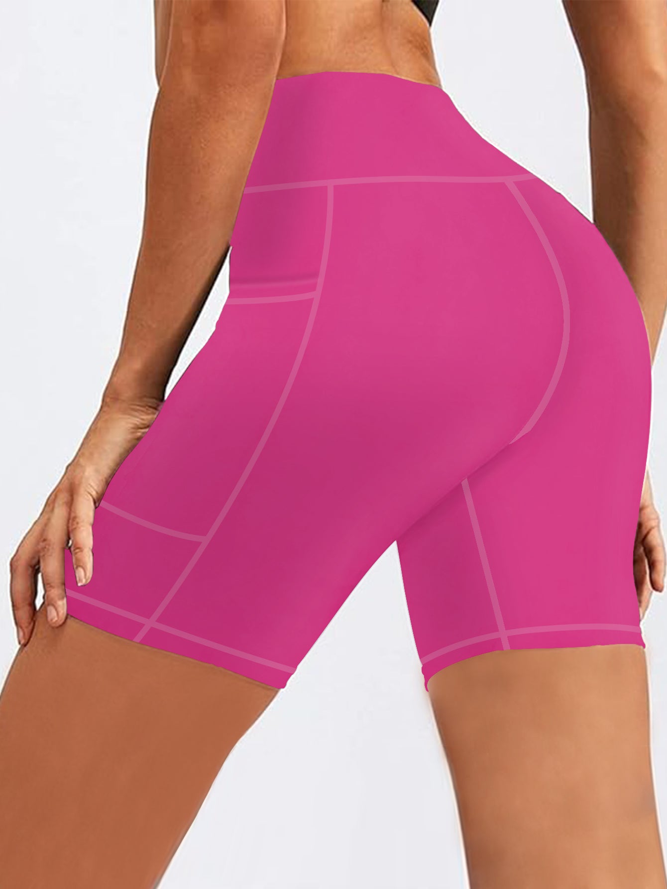 Plus Size High-Waisted Workout Shorts with Pockets Tummy Control Yoga Running Shorts for Women Moisture-Wicking Extended Sizes