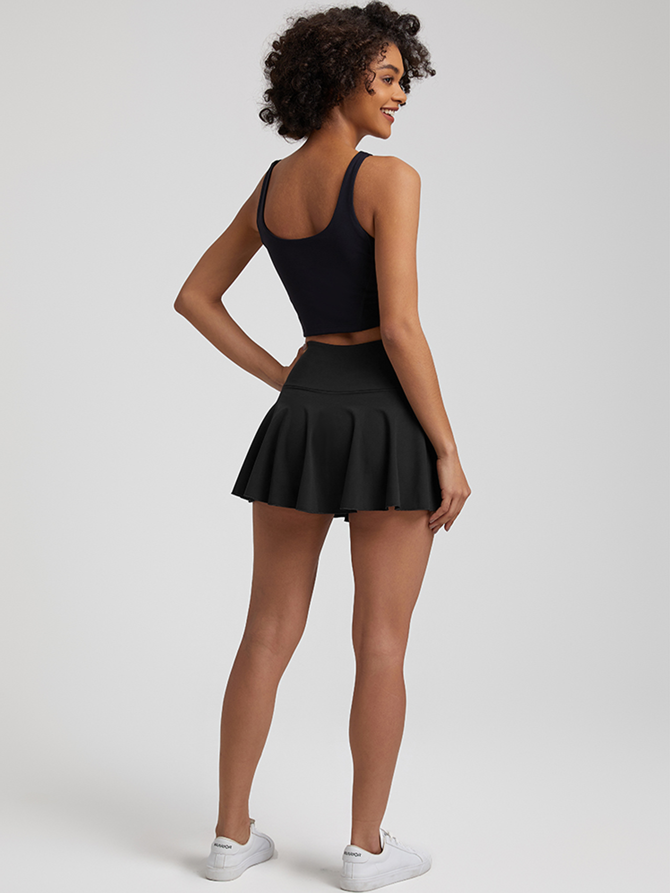 Plus Size Women's Tennis Skirt with Anti-Slip Shorts Phone Pocket High Waisted Tummy Control Workout Skirt for Curvy Women XL-5XL