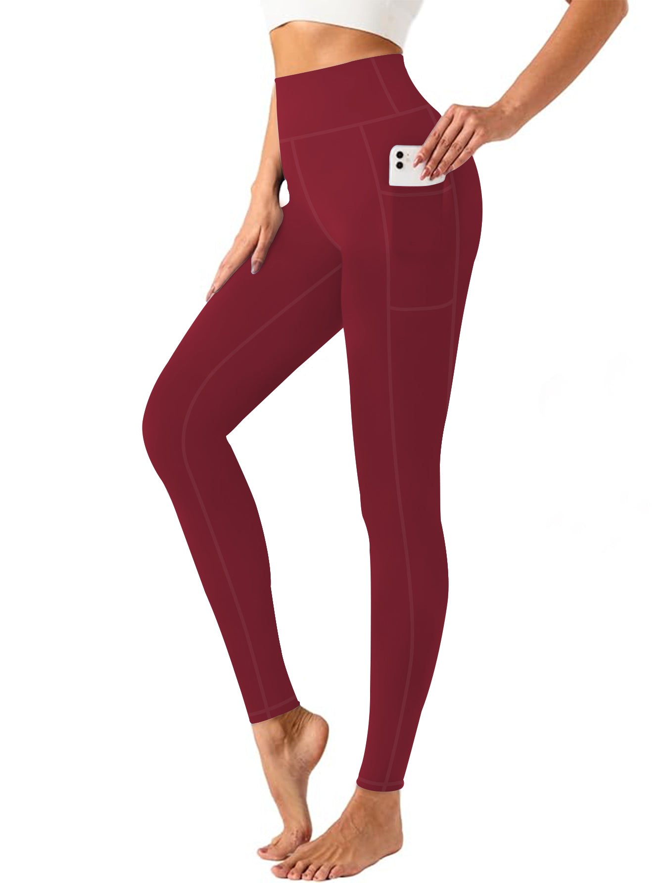 Plus Size High-Waist Yoga Pants with Pockets Stretchy Workout Leggings for Women 0XL-5XL Ideal for Curvy Figures Yoga Gym Everyday Comfort
