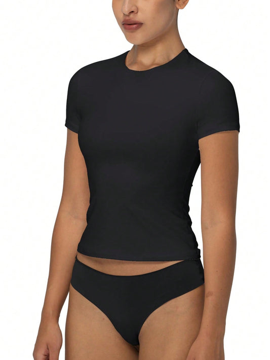 Women's Stretch T-Shirt High Elasticity Soft Breathable Tee Moisture-Wicking Workout Daily Wear