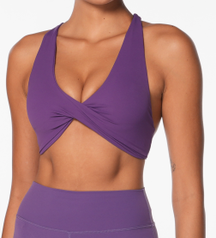 Women's High Support Sports Bra with Twist Front Cross Back Moisture-Wicking Workout Top Seamless Gym Yoga Bra for Women