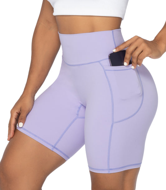 8" Biker Shorts for Women with Pockets