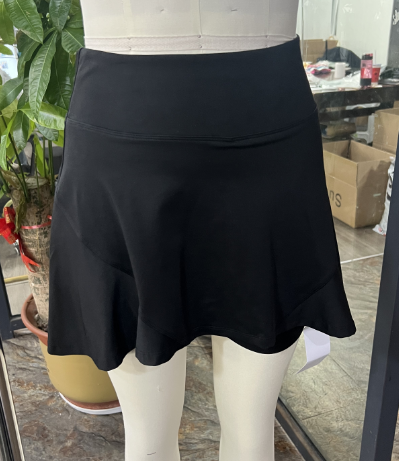 High Waisted Yoga Skort for Women Compression Workout Skirt with Built-in Shorts Moisture Wicking Wave Hem Gym Running Pilates