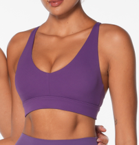 Women's Deep V Cross Back Sports Bra High Support Moisture Wicking Workout Top Yoga Gym Running