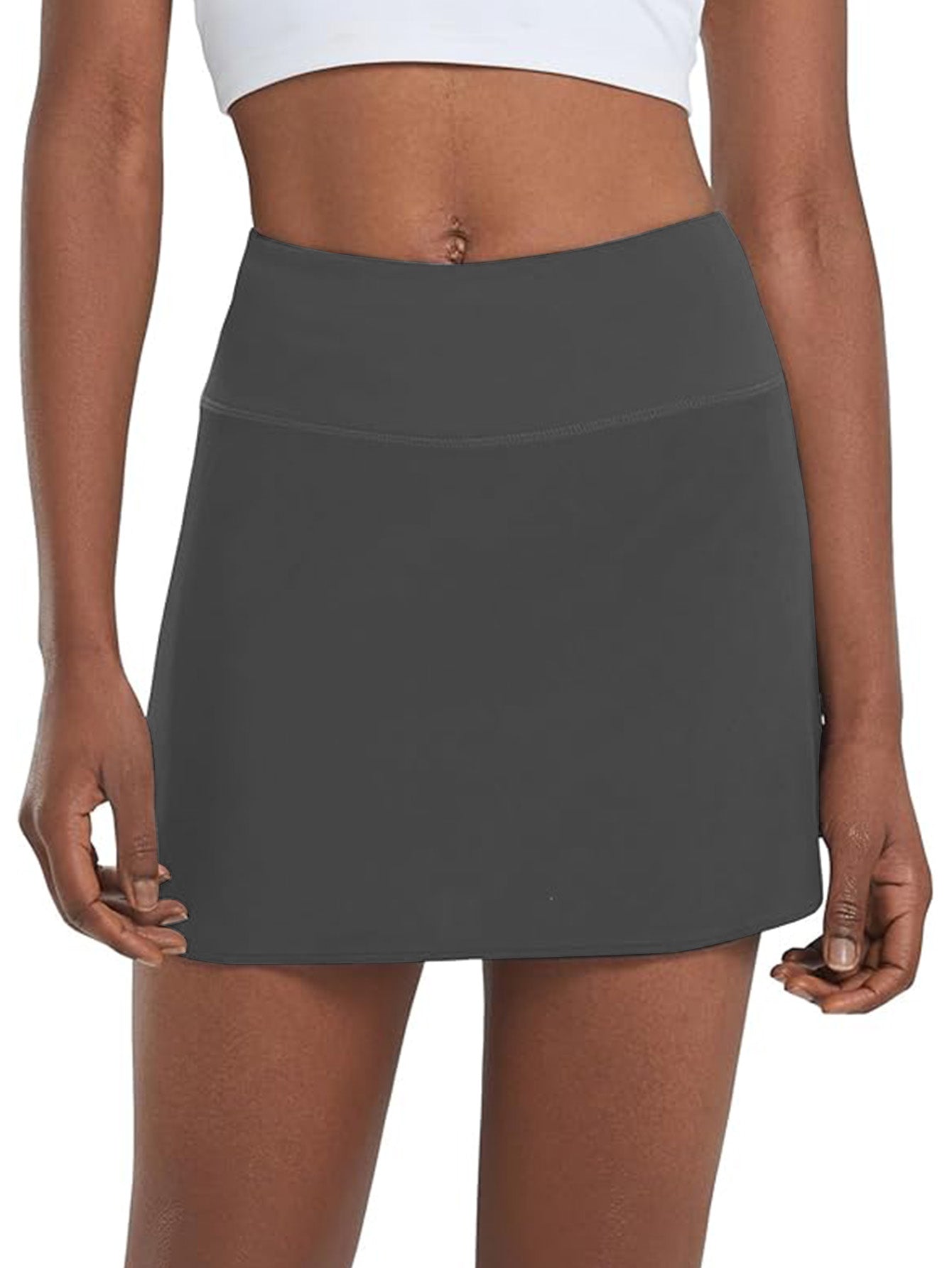 Plus Size Women's Tennis Skirt with Anti-Slip Shorts Phone Pocket High Waisted Tummy Control Workout Skirt for Curvy Women XL-5XL