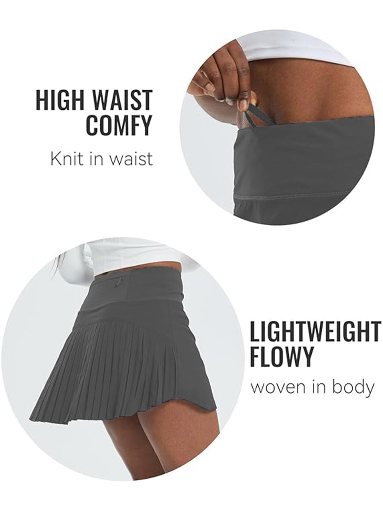 Plus Size Women's Tennis Skirt with Anti-Slip Shorts Phone Pocket High Waisted Tummy Control Workout Skirt for Curvy Women XL-5XL