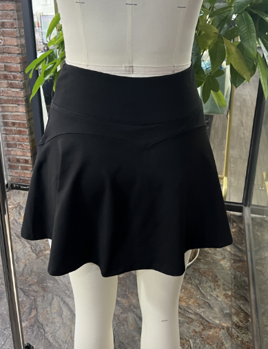 High Waisted Yoga Skort for Women Compression Workout Skirt with Built-in Shorts Moisture Wicking Wave Hem Gym Running Pilates