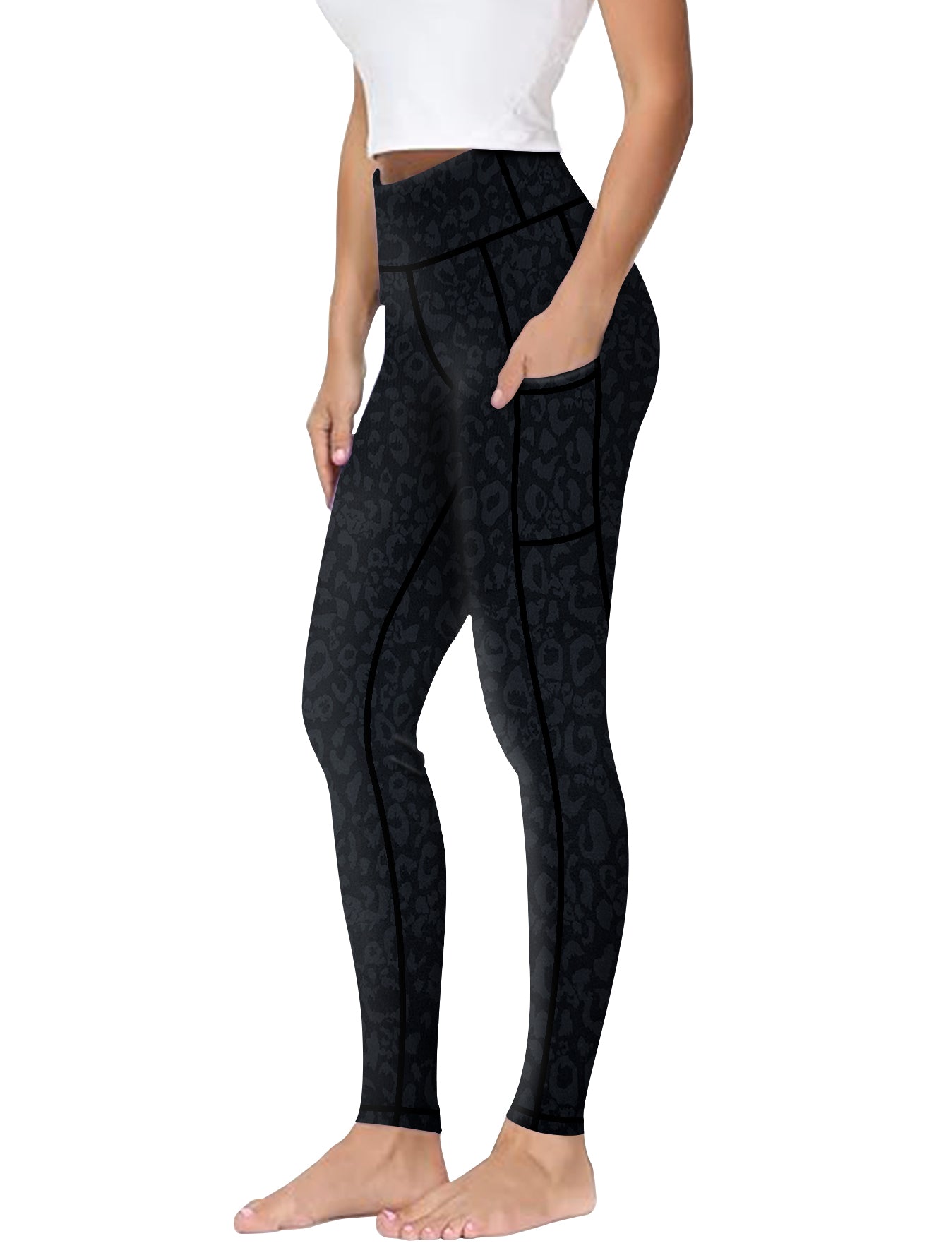 Plus Size High-Waist Yoga Pants with Pockets Stretchy Workout Leggings for Women 0XL-5XL Ideal for Curvy Figures Yoga Gym Everyday Comfort