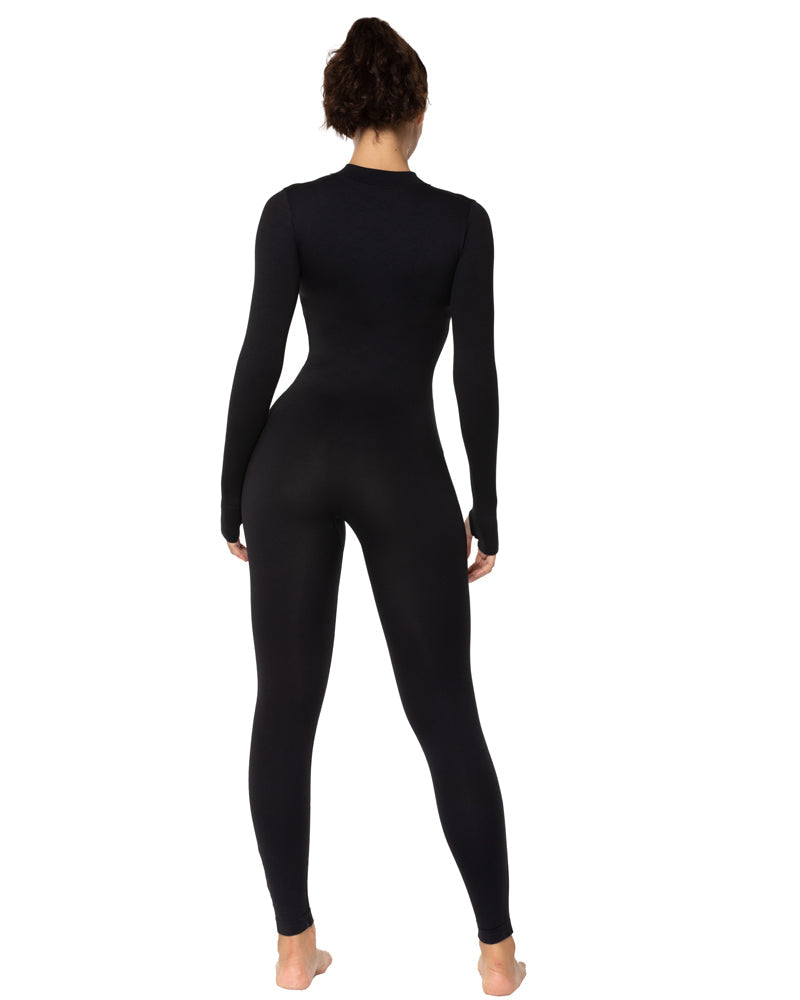 25" Women's Long Sleeve Bodycon Zip Jumpsuits