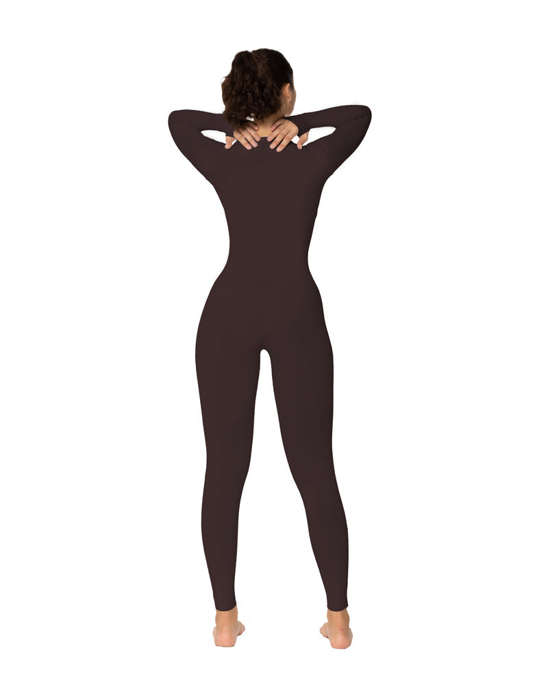 25" Women's Long Sleeve Bodycon Zip Jumpsuits