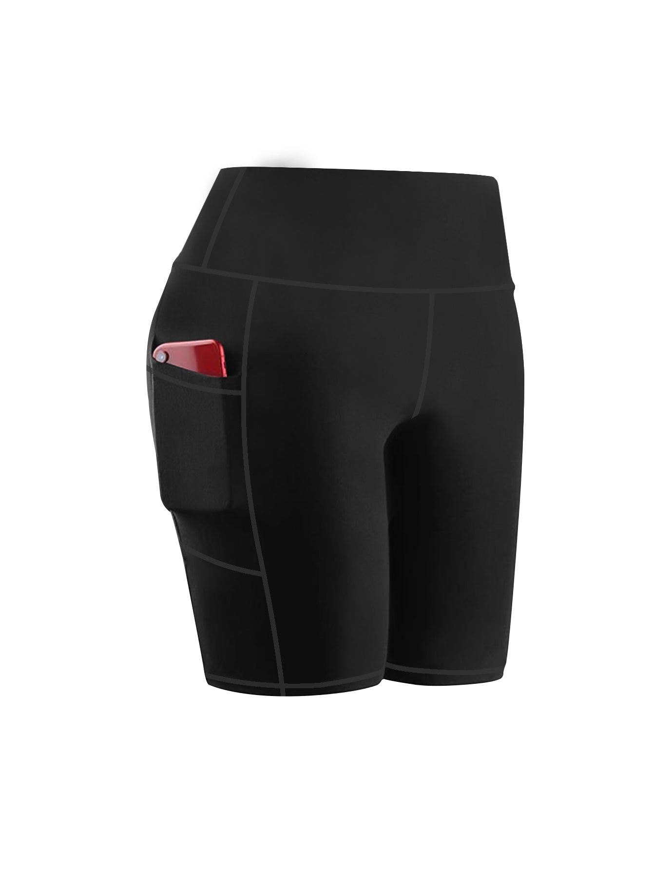Plus Size High-Waisted Workout Shorts with Pockets Tummy Control Yoga Running Shorts for Women Moisture-Wicking Extended Sizes