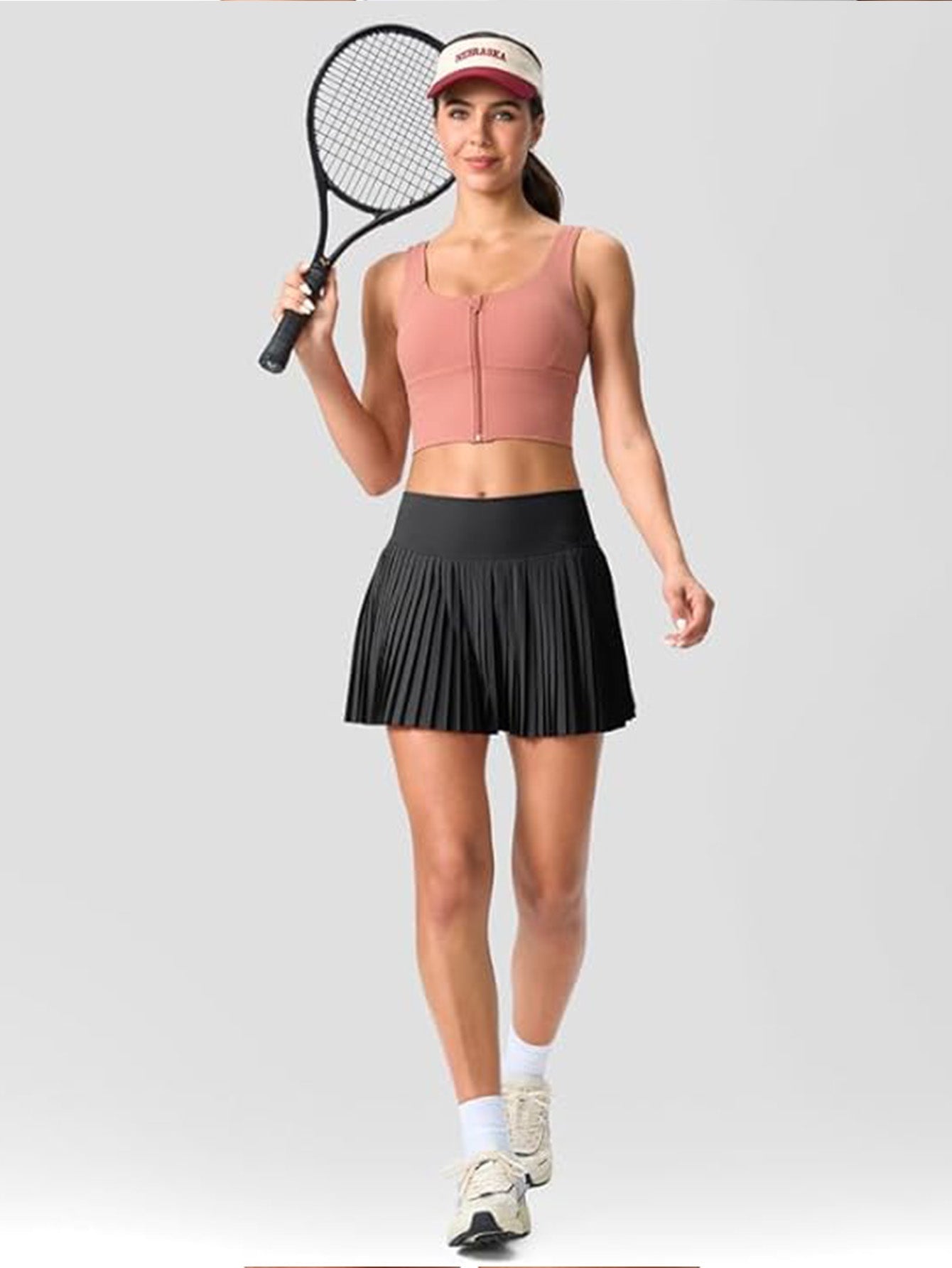 Women's Tennis Skirt with Anti-Peek Shorts Side Pocket Athletic Skirt for Women,Moisture-Wicking High Elasticity Workout Skirt,Perfect for Tennis Gym Running