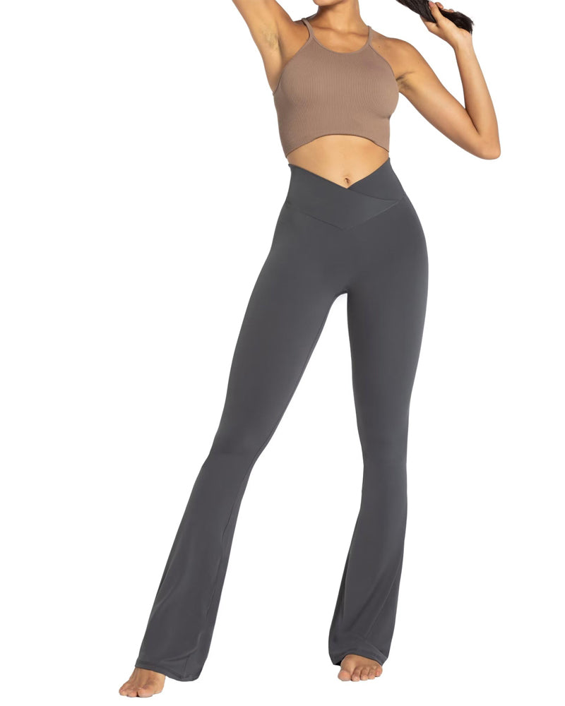 34'' Women's Cross Waist Flared Leggings