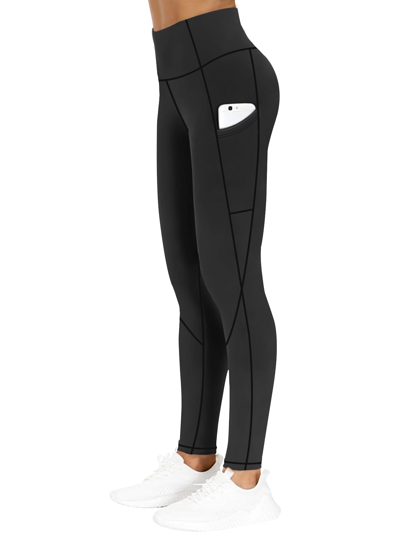 Plus-Size High-Waisted Yoga Pants for Women with X-Band Tummy Control Side Pockets Moisture-Wicking Workout Leggings 0XL-5XL Inclusive