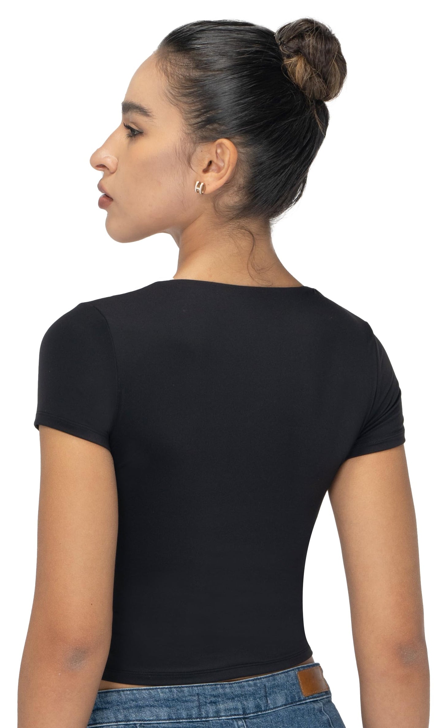 Women's Square Neck Crop Top EuraSheen High Stretch Workout Shirts Sweat-Wicking Slim Fit Tank for Yoga Running Gym